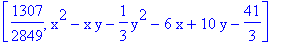 [1307/2849, x^2-x*y-1/3*y^2-6*x+10*y-41/3]